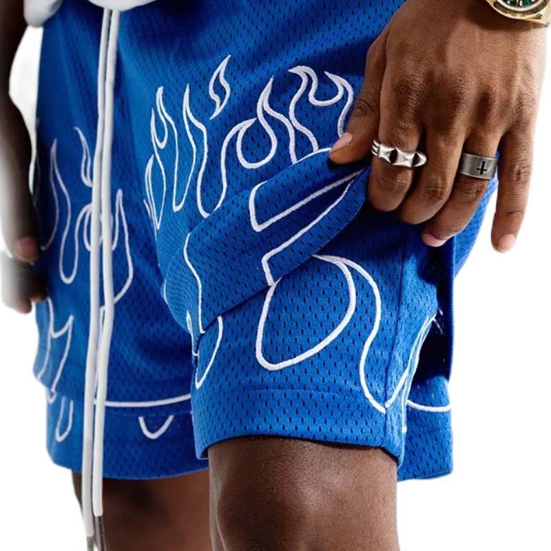 product-Ruiteng-Double Mesh 6 Inch Inseam Shorts Embroidered Basketball Casual Sports Shorts-img