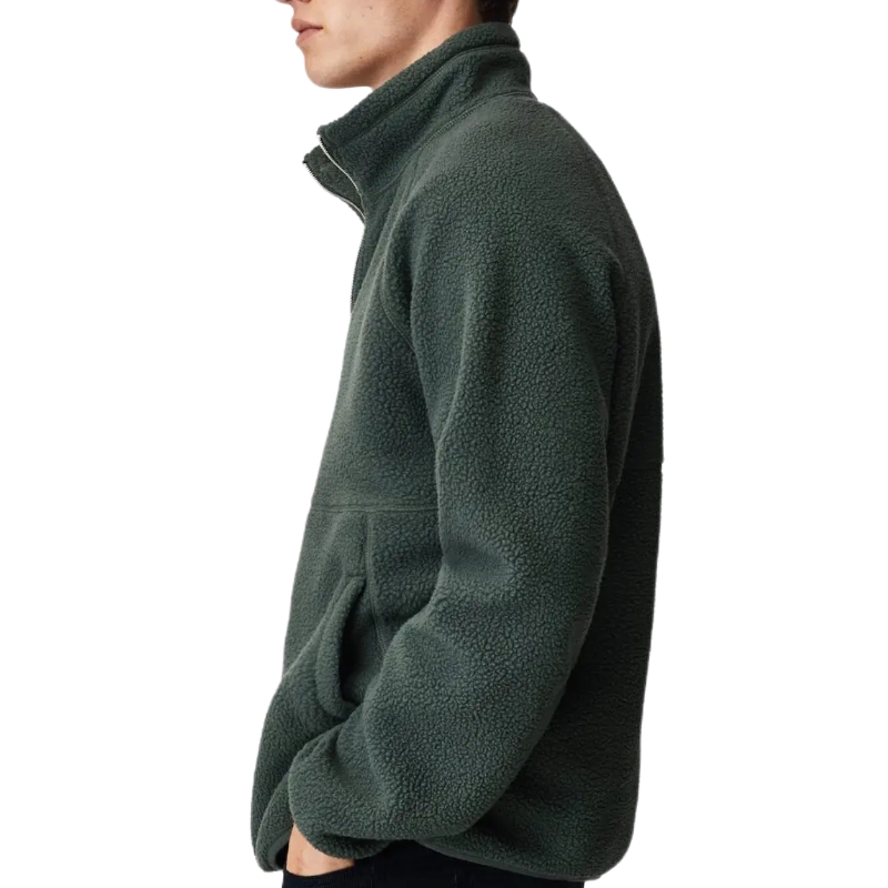 product-Ruiteng-Men Half Zip Pullover With Kangaroo Pocket Polar Fleece Windbreaker Jacket-img