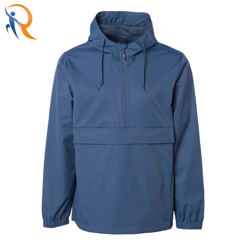 Men's Hooded Waterproof Windbreake Sport Pullover Rain Jacket