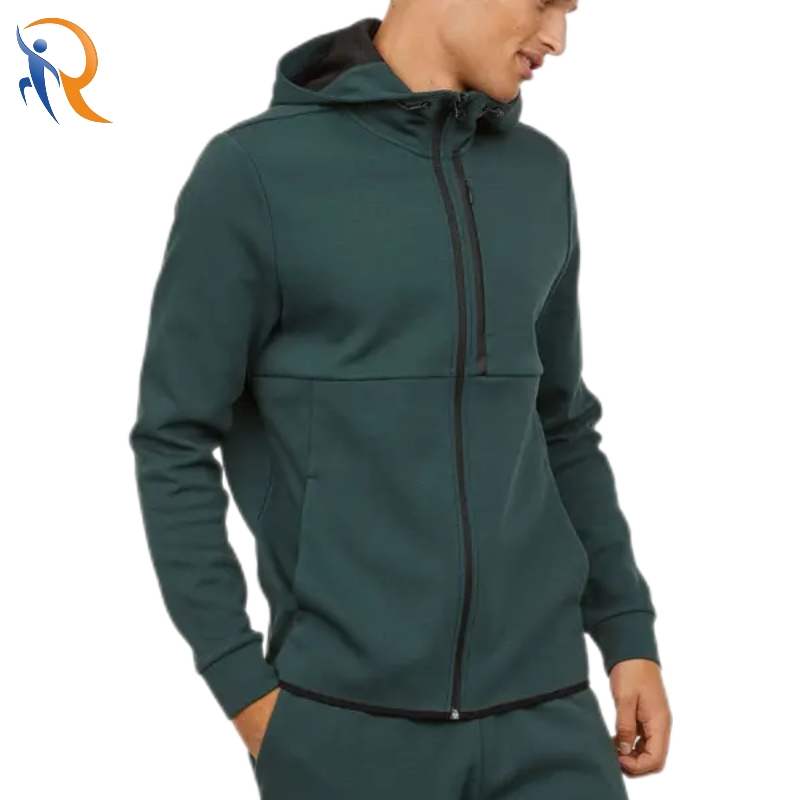 Regular Fit Drawstring Hood Mesh-lined Hood Full-zip Men Sport Jacket