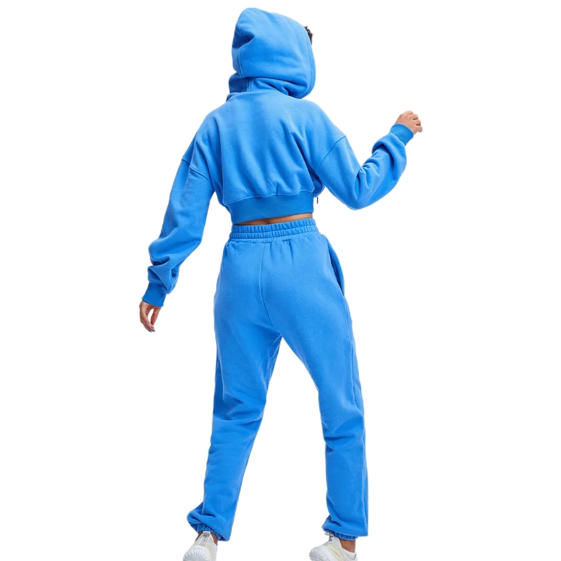 product-Customized Women Cropped Top Hoodie Casual Sports Fitness Two Piece Set-Ruiteng-img