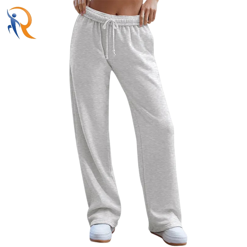 Wholesale Women's High-Waisted  Wide Leg Baggy Sweatpants Interior Drawstring Casual Trousers