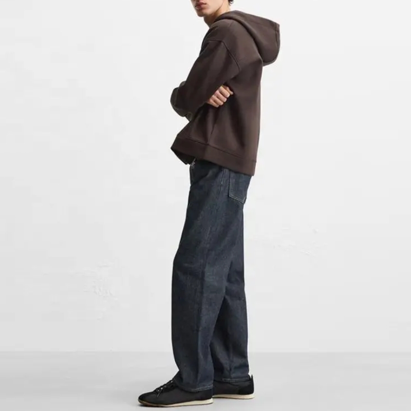 product-Ruiteng-High Quality Luxury Heavy Weight Drop Shoulder French Terry Zip up Men Cropped Boxy 