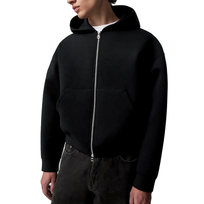 product-High Quality Custom Mens Blank Hoodies Sweatshirts Cropped Boxy Zip up Hoodie-Ruiteng-img