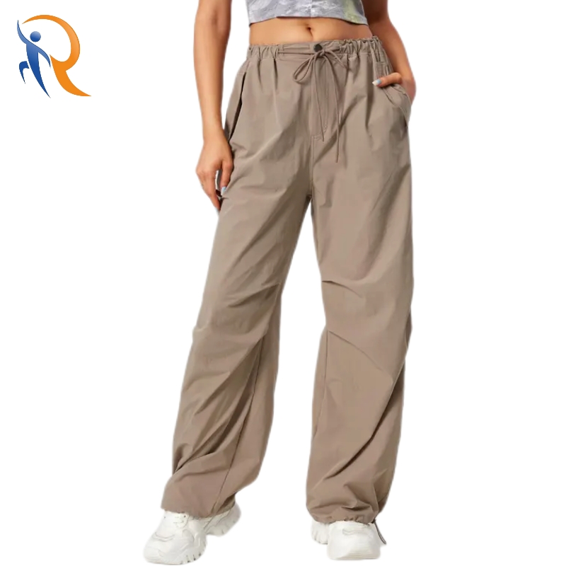 Nylon Spandex Wide Leg Outdoor Loose Fit Pockets Hiking Sports Pants Women