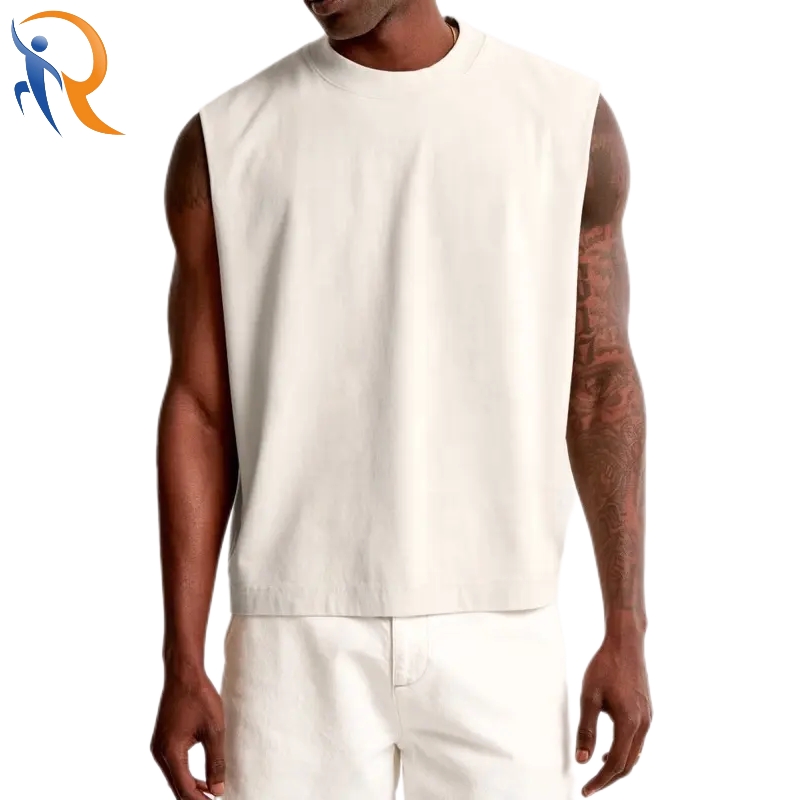 Men Boxy Cropped Vest Quick Dry Summer Sport Gym Vest Tank Top Men