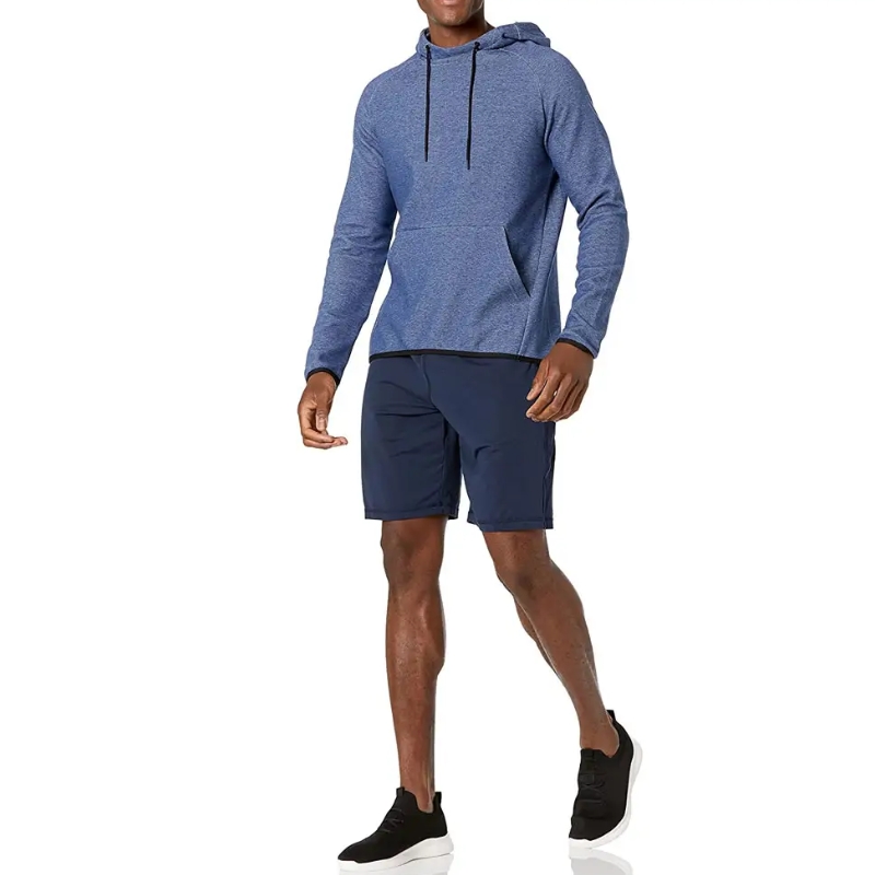 product-Contrast Color Regular Fit Premium Quality Breathable Polyester Sport Hoodie for Men-Ruiteng