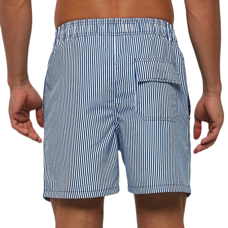 product-Men Lightweight Blue Striped Board Shorts Mesh Sportswear Beach Shorts-Ruiteng-img