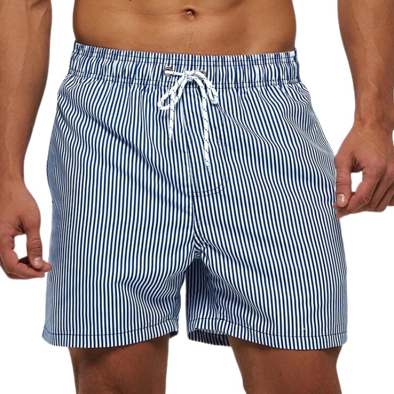 product-Ruiteng-Men Lightweight Blue Striped Board Shorts Mesh Sportswear Beach Shorts-img