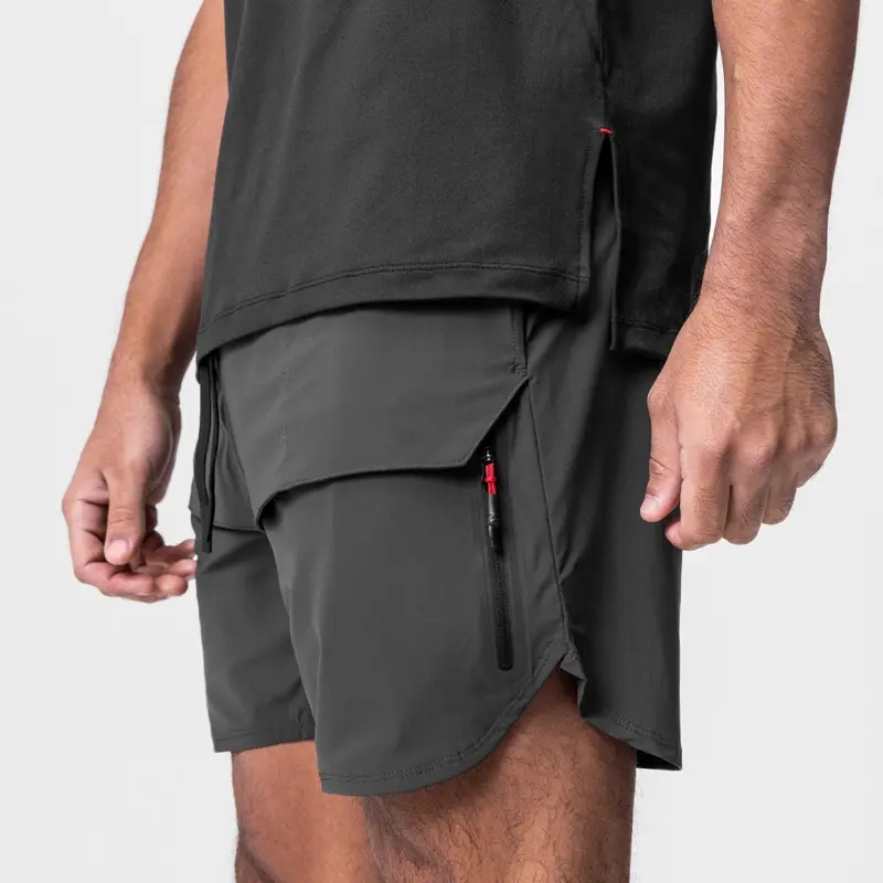 product-Mens Summer Quick Dry Polyester MidLength Athletic Shorts for Running and Fitness-Ruiteng-im