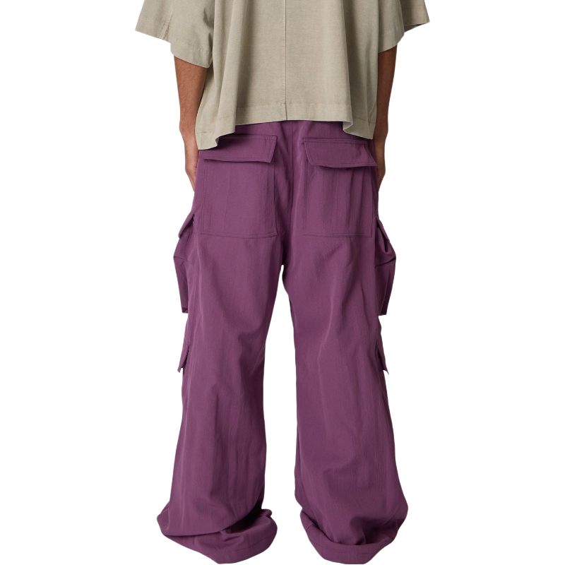 product-Ruiteng-Purple Custom Drawstring Waistband Cargo Pants-img