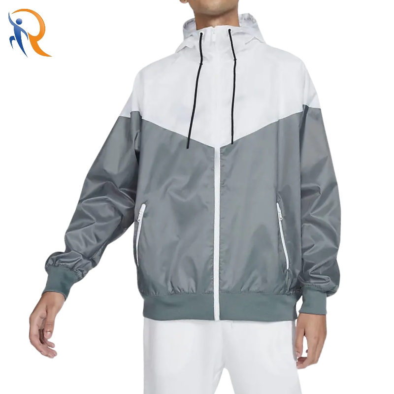 Custom Men's Outdoor Windbreaker Waterproof Hooded Long Lightweight Jacket