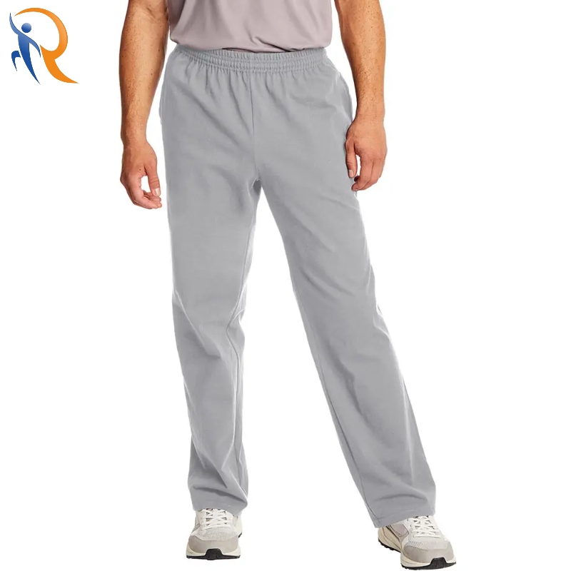 Men's Grey Marl Cotton Regular Fit Track Pants