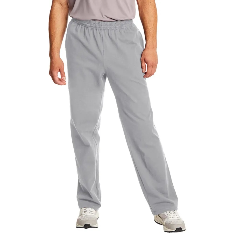 product-Ruiteng-Mens Grey Marl Cotton Regular Fit Track Pants-img
