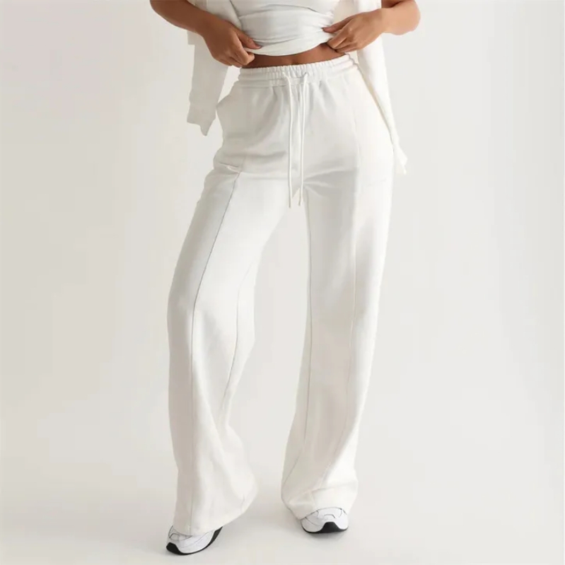 product-Custom Wholesale Women High Waisted Fleece Sweatpants-Ruiteng-img