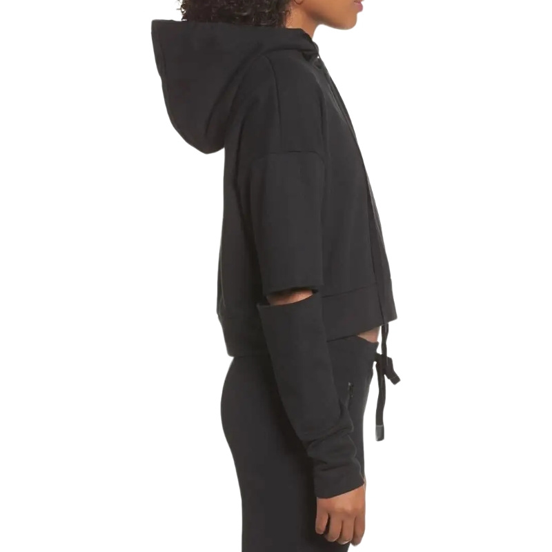 product-Ruiteng-Black Cutout Sleeve Loose Pullover Sweater Women Hoodie-img
