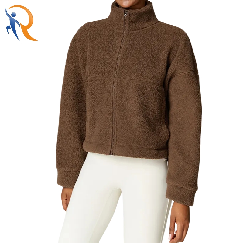 Women Winter Outdoor Running Warm Polar Fleece Overcoat Zipper Jacket