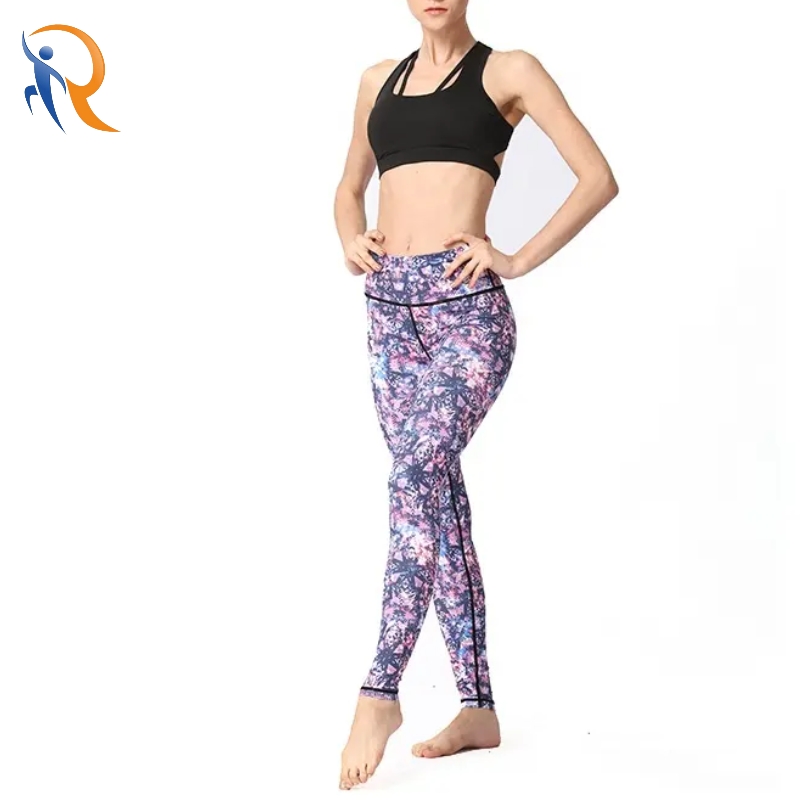 Sublimation Printed Sports Bra and High Waist Gym Leggings Yoga Set Fitness Wear for Women