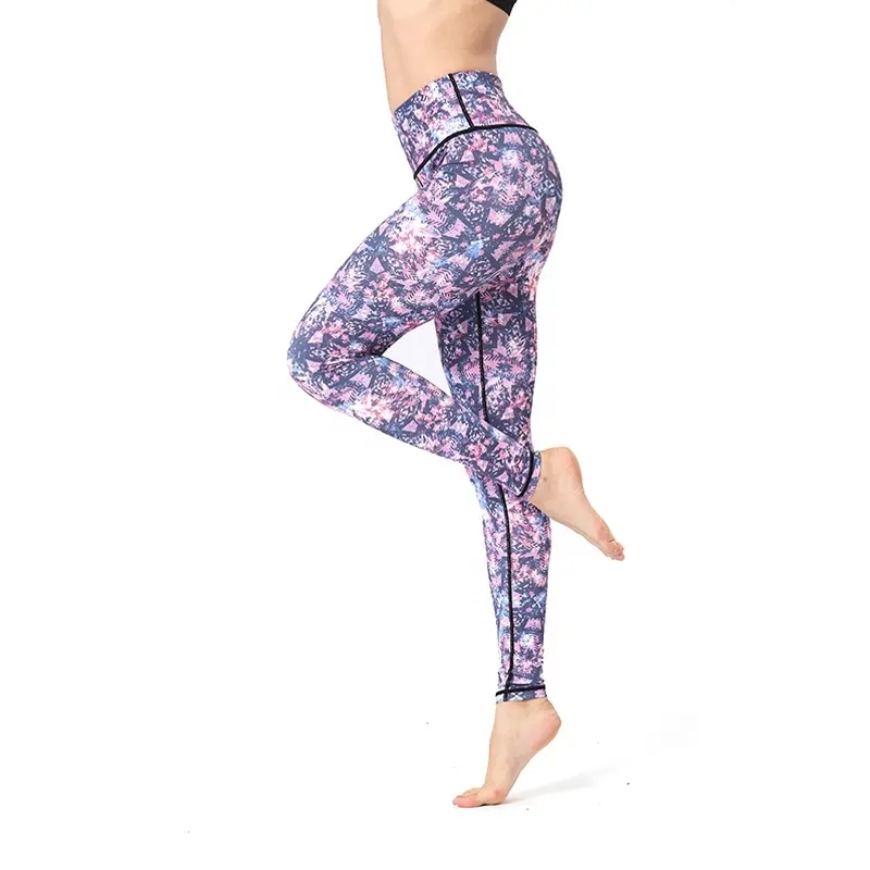 product-Sublimation Printed Sports Bra and High Waist Gym Leggings Yoga Set Fitness Wear for Women-R