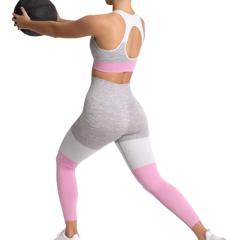 product-Ruiteng-Contrast Color Tank Top and Leggings Color Block Active Womens Yoga Set-img