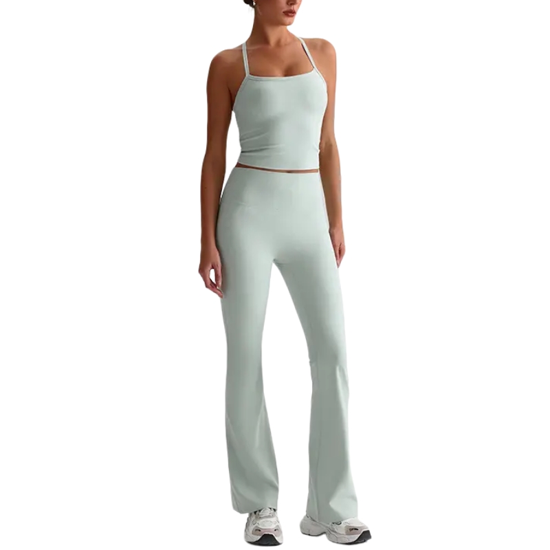 product-Womens Comfortable Lightweight Flare Pants Quick-Drying Speghetti Shoulder Strap Tank Tops S
