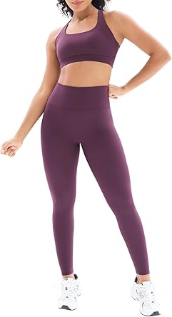 product-Workout Sets for Women Cross Back Sports Bra High Waist Leggings-Ruiteng-img
