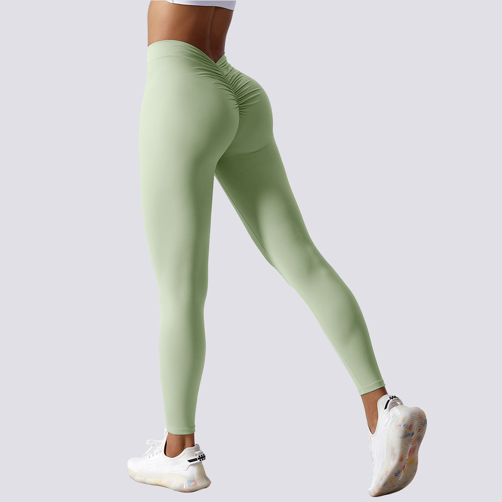 product-V Back Flare Leggings High Waist Scrunch Butt Lifting Wide Leg Yoga Pants-Ruiteng-img