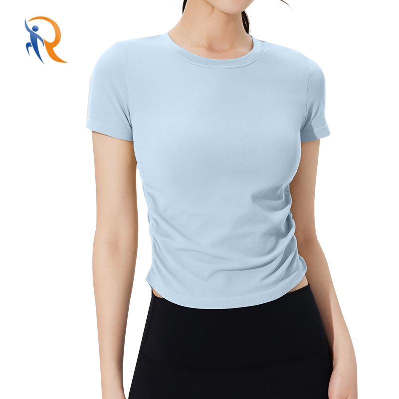 Workout Tops for Women Short Sleeve Athletic Tees Round Neck Yoga Running Tshirts Shirts