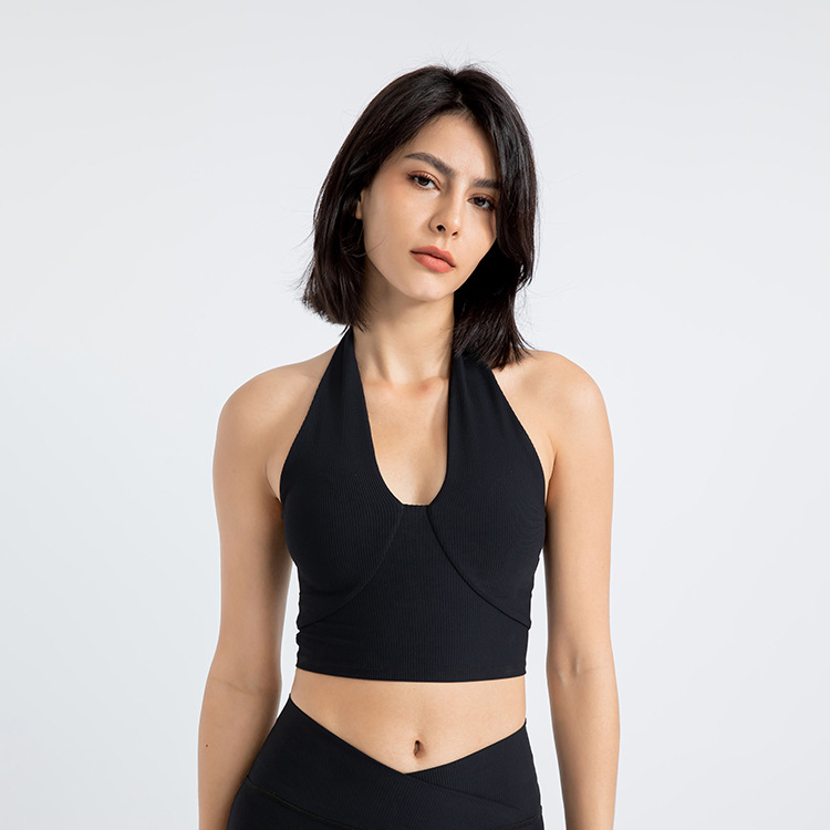 product-Women Cross Back Yoga Breathable Shockproof Sports Vest Fitness Sport Bra with Padded Gym Cr