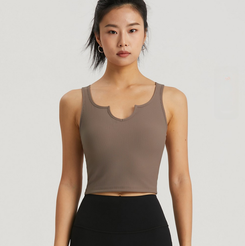 product-Ruiteng-Sports Bras for Women Removable Padded Athletic Yoga Running Crop Tops Sleeveless Gy