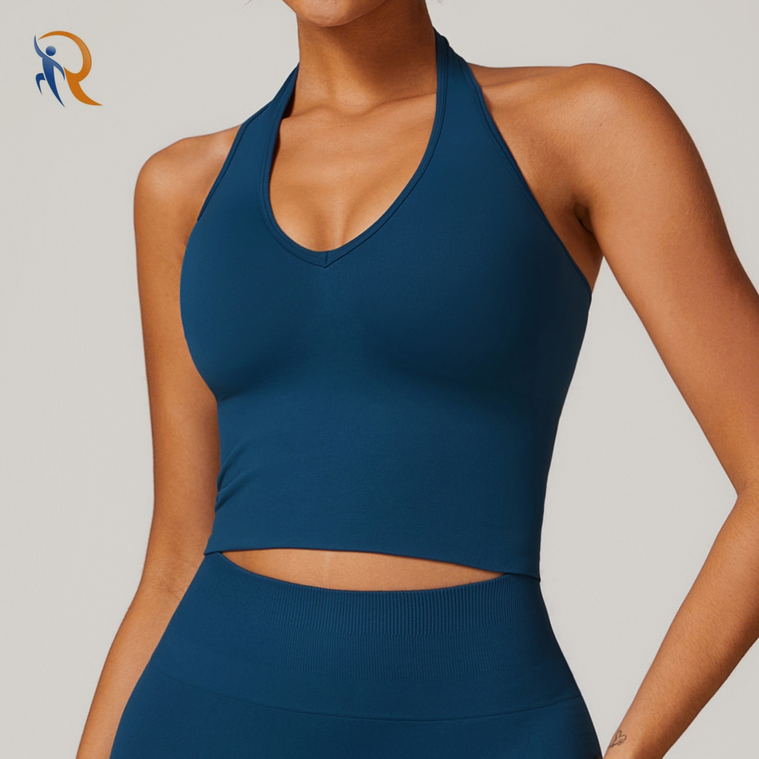 Neck and back yoga bra seamless sports fitness top