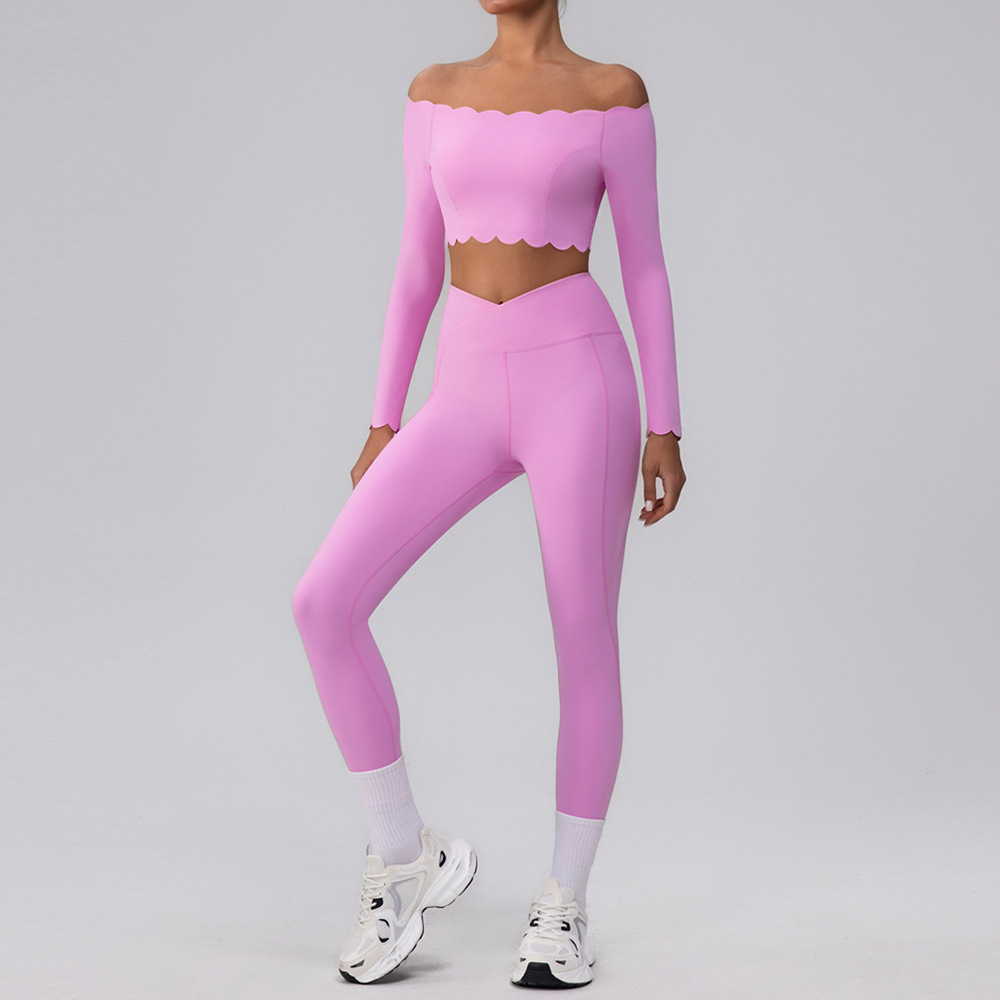 product-Ruiteng-Womens Ruffle Scoop Neckline Sports Bra Fitness Support Workout Bra Yoga Suit-img