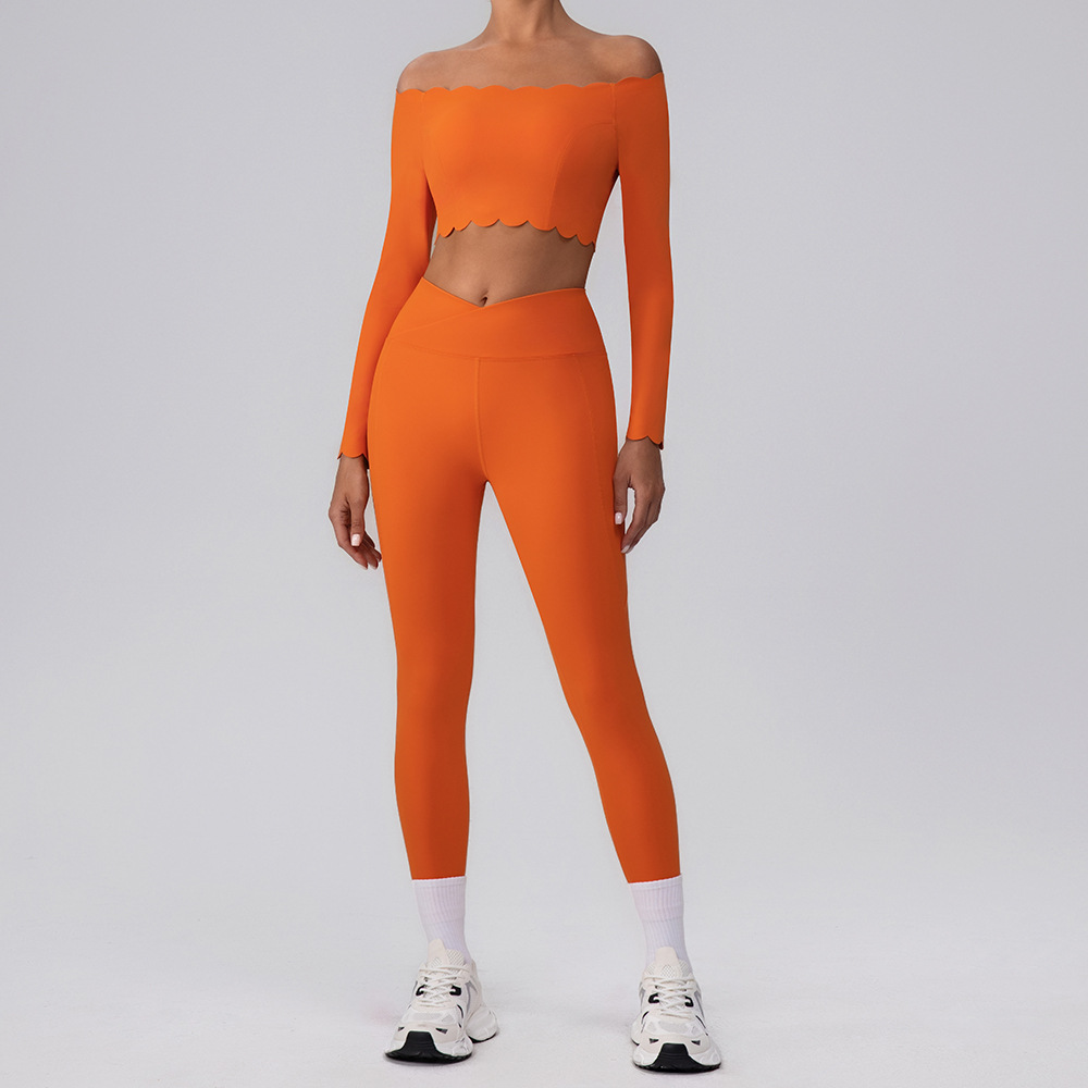 product-Womens Ruffle Scoop Neckline Sports Bra Fitness Support Workout Bra Yoga Suit-Ruiteng-img