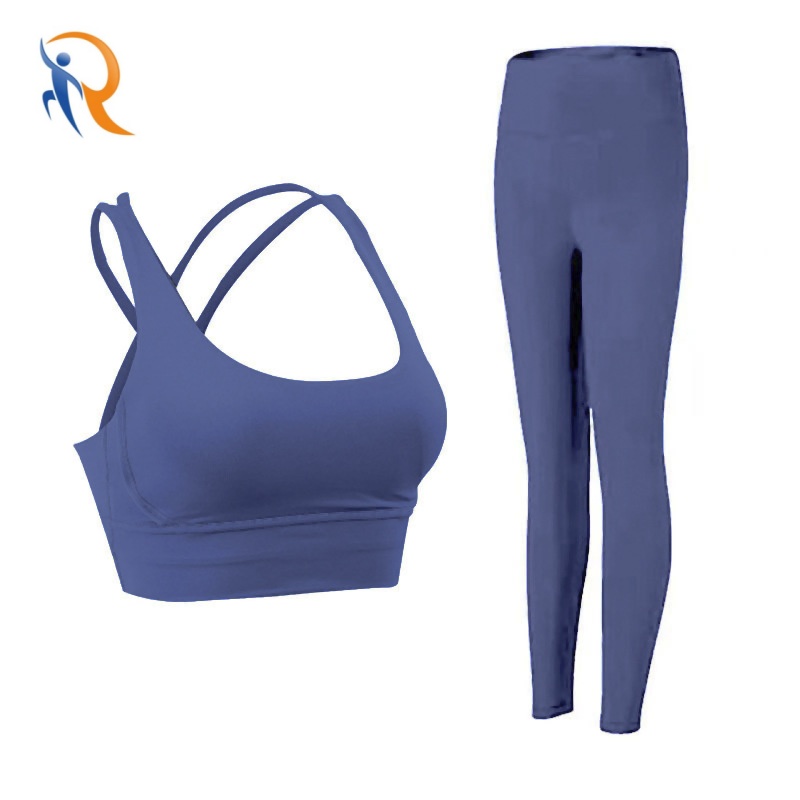Womens Workout Sets 2 Piece - Seamless Yoga Outfits High Waist Leggings Padded Racerback Sports Bra Gym Set