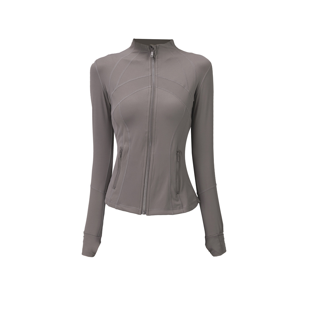 product-Women’s Zip Up Athletic Jackets Lightweight Slim Fit with Pockets Thumb Holes for Workout Gy