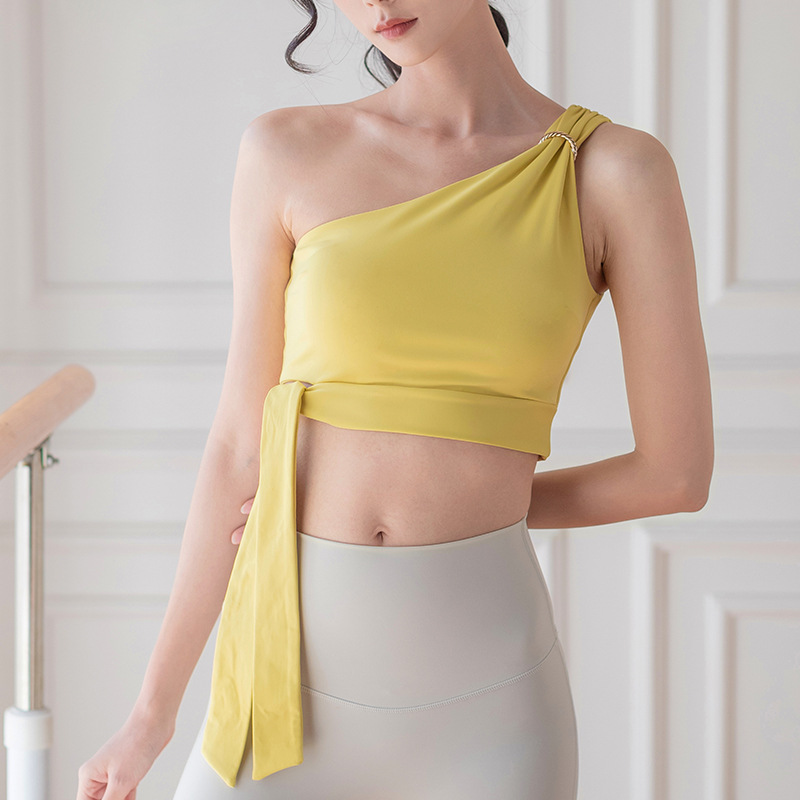 product-One Strap Longline Sports Bra for Women-Ruiteng-img