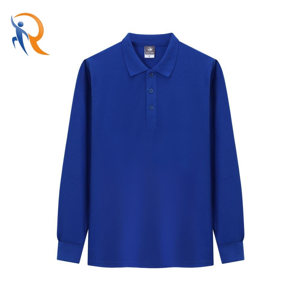 Customized Men's Long Sleeve Cotton Supima Polo Shirt