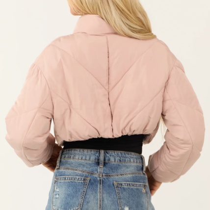 product-Dusty Blush Super Cropped Zip Up Puffer Jacket-Ruiteng-img