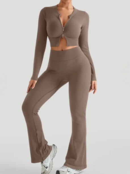 product-Ruiteng-Ribbed Two-Way Zipper Yoga Set-img