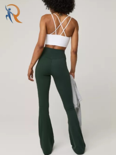 High Waisted Crossover Flare Legging