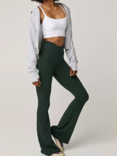 product-High Waisted Crossover Flare Legging-Ruiteng-img