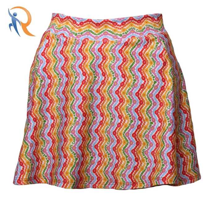 Tennis Pockets in White Rainbow Print