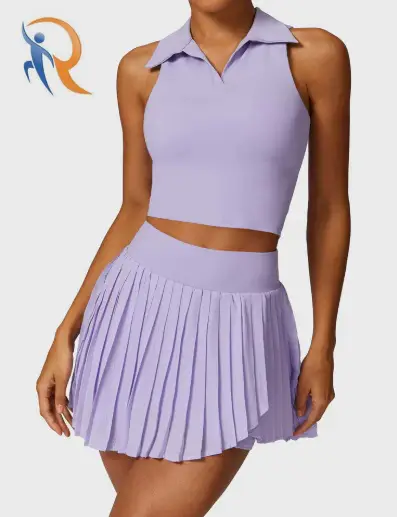 Crop Top Tennis Skirt Sets