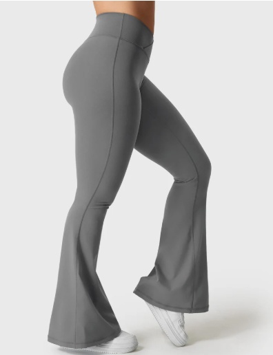 product-V-waistband Flare Leggings-Ruiteng-img