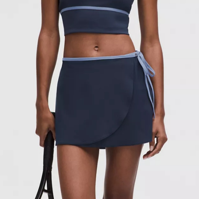 product-Wrap-Front Mid-Rise Tennis Skirt-Ruiteng-img
