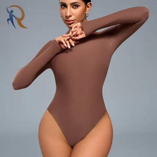 Shapelily Long Sleeve Crew Neck Thong Bodysuit Comfort Wear