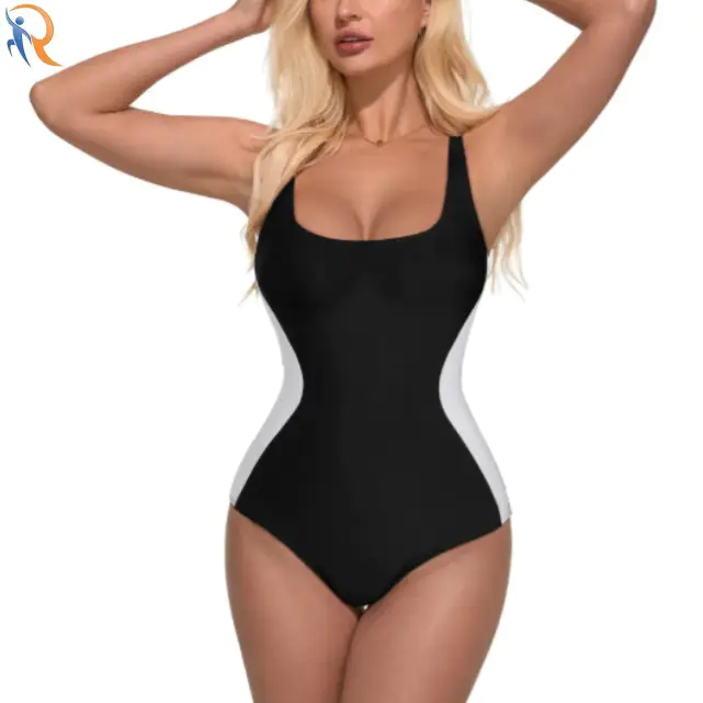 Slimming Line Square Neck Bathing Suit