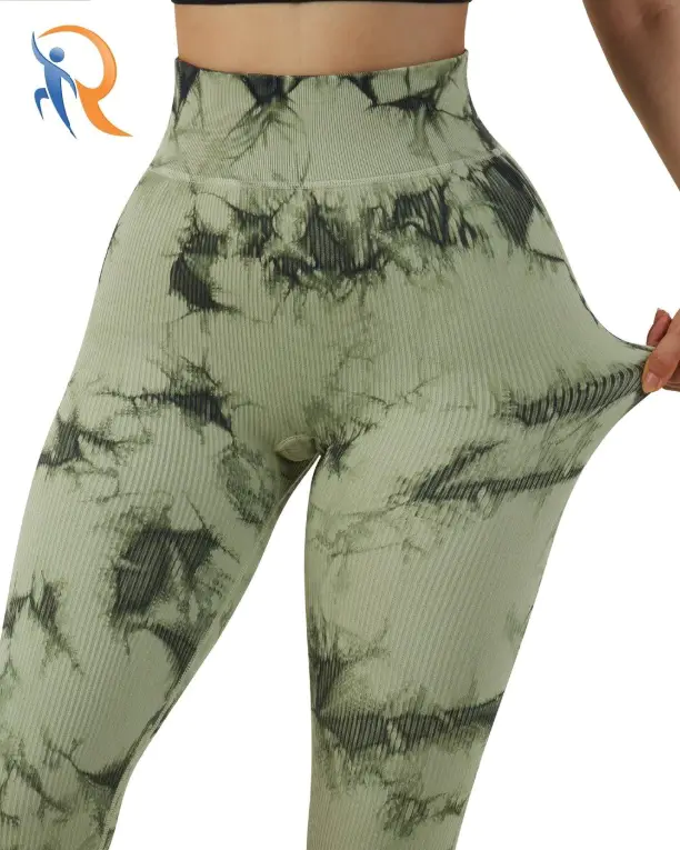 Ribbed Printed Seamless Leggings