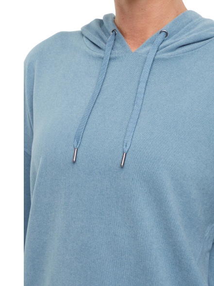 product-Hood With Functional Drawstring Soft-brushed Double Knit Peached Finish Dropped Shoulder Lon