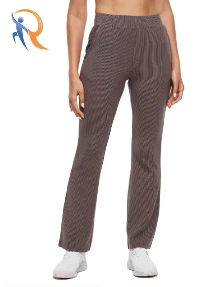 Relaxed Fit Stretch Double Knit Bootcut Leg Elastic Encased Waistband Side Pockets